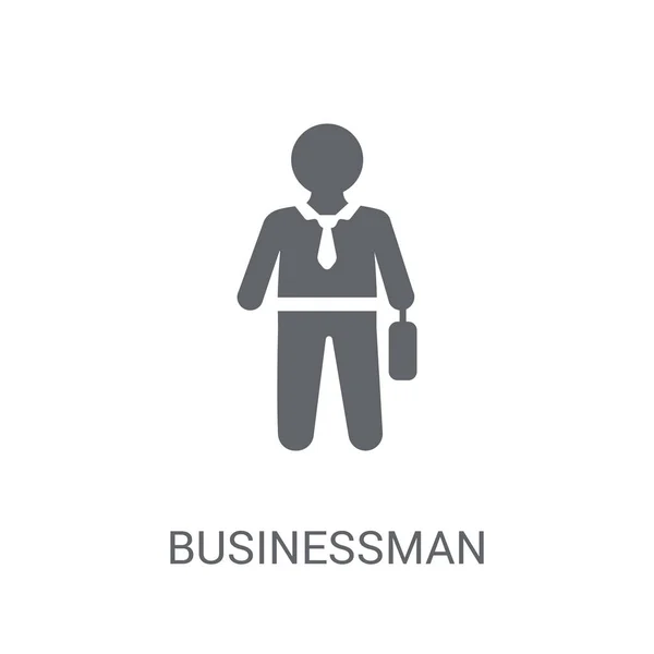 Ícone Empresário Conceito Logotipo Homem Negócios Moda Fundo Branco Coleção — Vetor de Stock