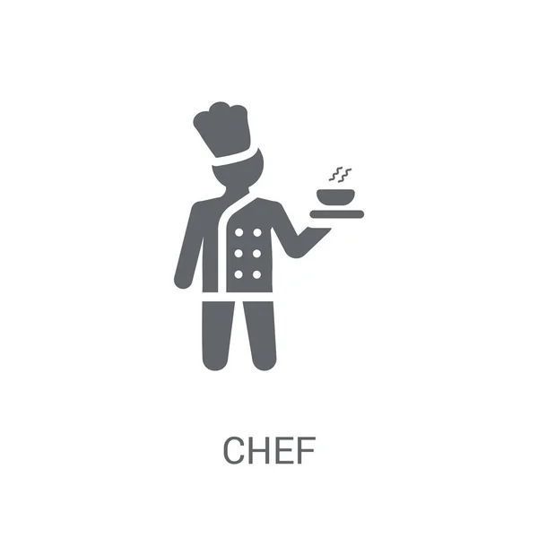 Icono Del Chef Concepto Logotipo Moda Chef Sobre Fondo Blanco — Vector de stock