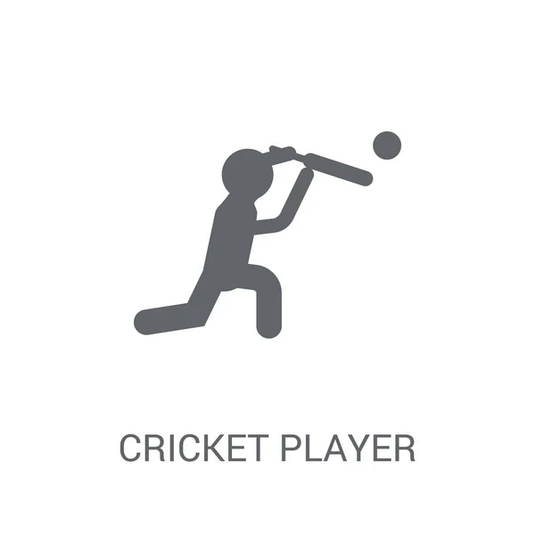 Cricket Ikone Trendiges Cricket Spieler Logo Konzept Auf Weißem Hintergrund — Stockvektor