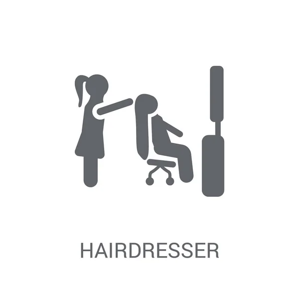 Kapper Pictogram Trendy Kapsalon Logo Concept Witte Achtergrond Uit Beroepen — Stockvector