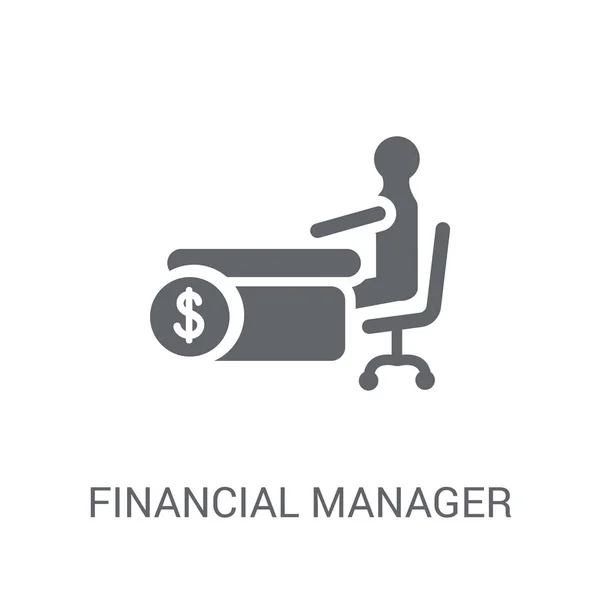 Icona Financial Manager Trendy Financial Manager Logo Concept Sfondo Bianco — Vettoriale Stock