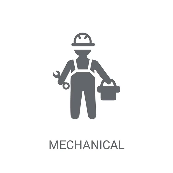 Icono Del Ingeniero Mecánico Concepto Logotipo Trendy Mechanical Engineer Sobre — Archivo Imágenes Vectoriales