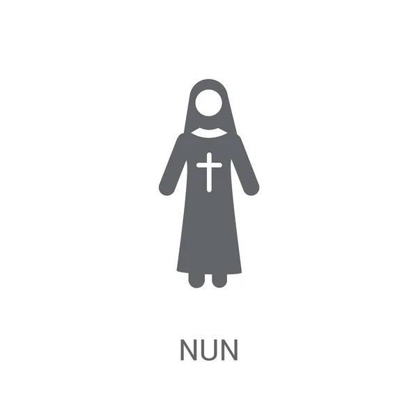 Nun 时尚的 Nun 标志概念上的白色背景从专业收藏 适用于 Web 移动应用和打印媒体 — 图库矢量图片