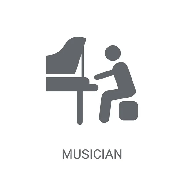 Icono Músico Concepto Logotipo Trendy Musician Sobre Fondo Blanco Colección — Vector de stock