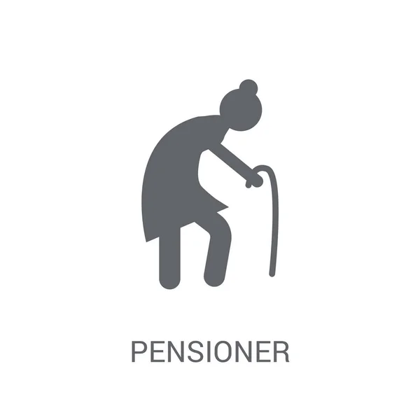 Icône Pensionné Trendy Pensioner Logo Concept Sur Fond Blanc Collection — Image vectorielle