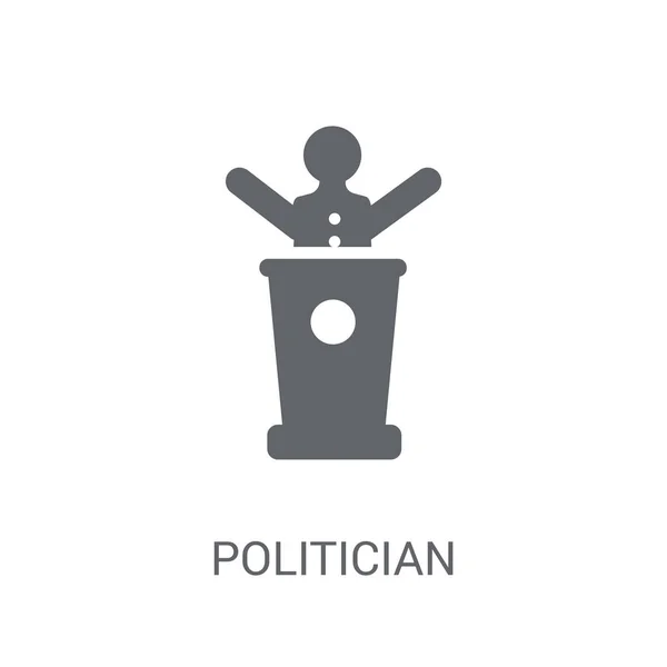 Politikacı Simgesi Trendy Politikacı Logo Kavramı Meslekler Koleksiyonundan Beyaz Arka — Stok Vektör