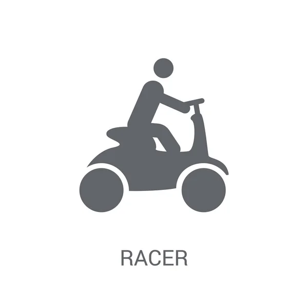 Racer Pictogram Trendy Racer Logo Concept Witte Achtergrond Uit Beroepen — Stockvector