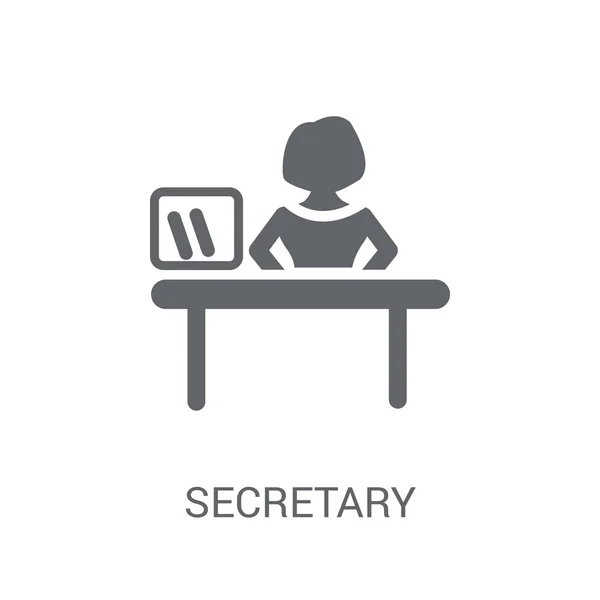 Sekreter Simge Trendy Sekreter Logo Kavramı Meslekler Koleksiyonundan Beyaz Arka — Stok Vektör