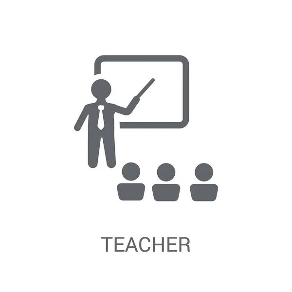 Ícone Professor Trendy Teacher Logo Concept White Background Professions Collection — Vetor de Stock