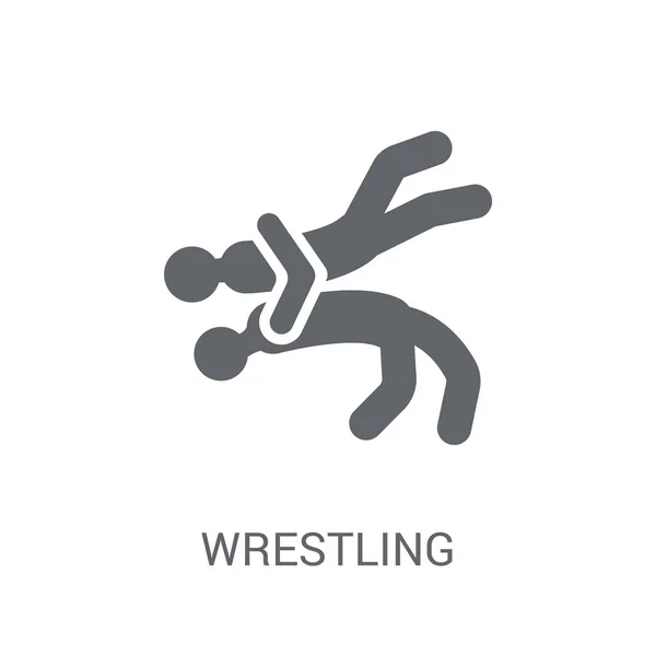 Ringer Ikone Trendiges Wrestling Logo Konzept Auf Weißem Hintergrund Aus — Stockvektor