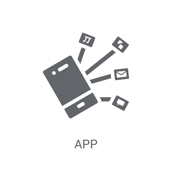 Icono Aplicación Concepto Logotipo Aplicación Moda Fondo Blanco Colección Programación — Vector de stock