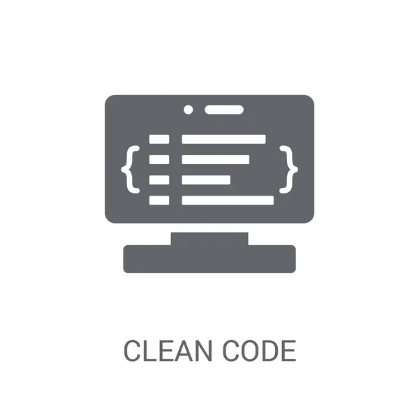 Icona Del Codice Pulito Trendy Clean Code Logo Concept Sfondo — Vettoriale Stock