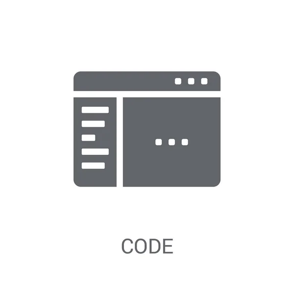 Code Symbol Trendiges Code Logo Konzept Auf Weißem Hintergrund Aus — Stockvektor