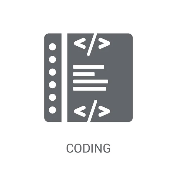 Значок Кодирования Концепция Логотипа Trendy Coding Белом Фоне Коллекции Programming — стоковый вектор