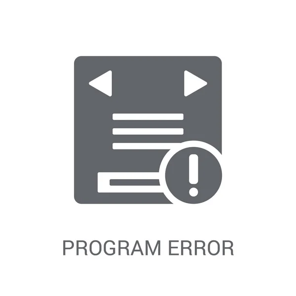 Ikona Chyby Programu Moderní Program Chyba Logo Koncepci Bílém Pozadí — Stockový vektor