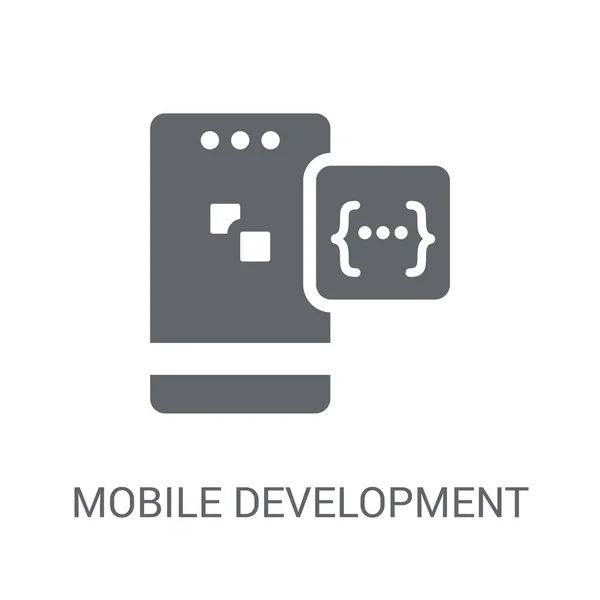 Icono Desarrollo Móvil Concepto Logo Desarrollo Trendy Mobile Sobre Fondo — Vector de stock