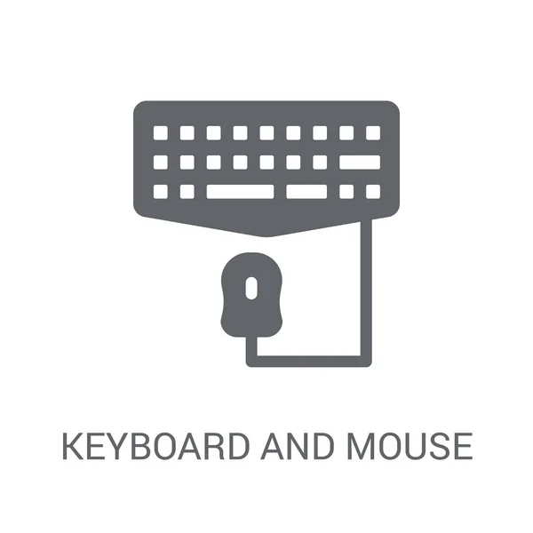 Icône Clavier Souris Concept Logo Clavier Souris Tendance Sur Fond — Image vectorielle