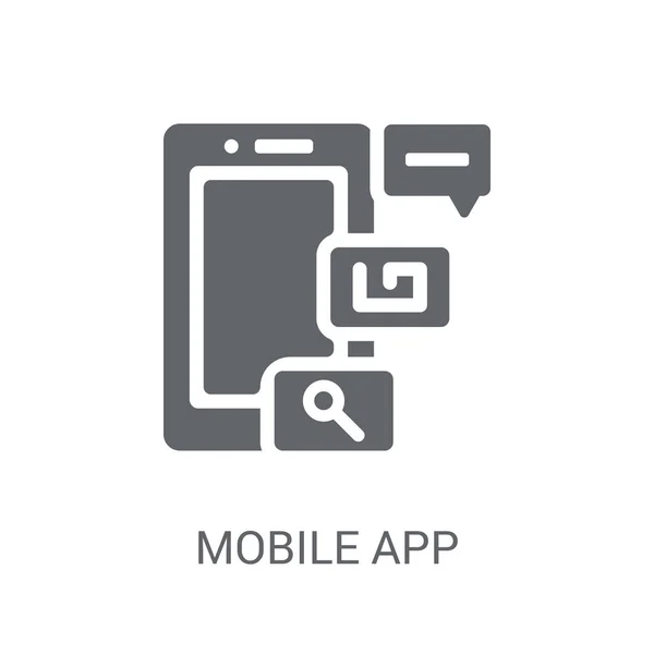Mobile App Ikonját Trendi Mozgatható App Embléma Koncepció Fehér Háttér — Stock Vector