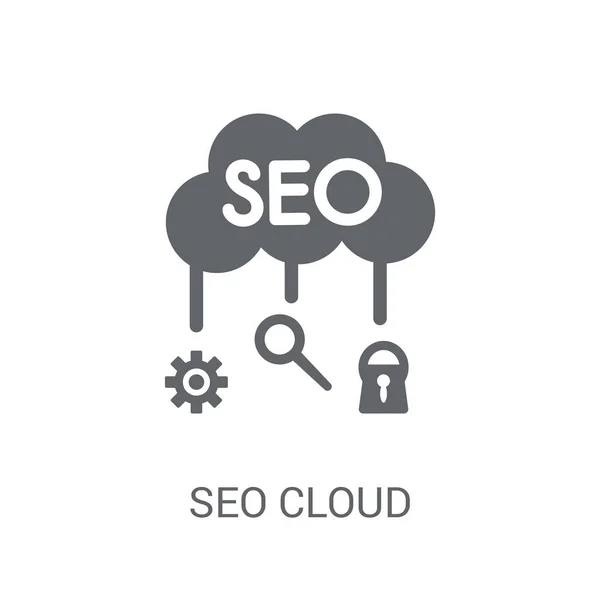 Icona Seo Cloud Concetto Logo Seo Cloud Alla Moda Sfondo — Vettoriale Stock