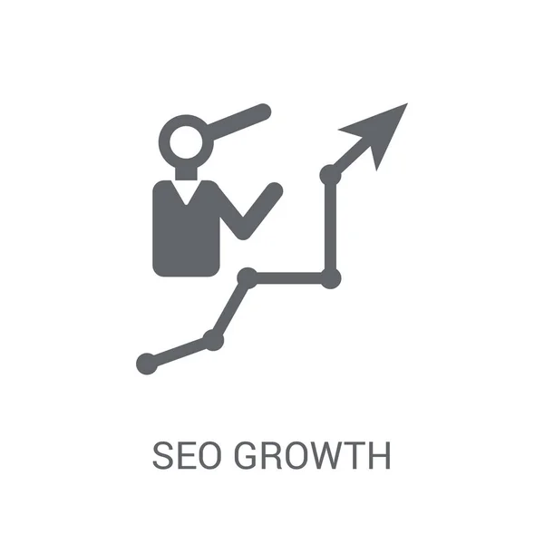 Ícone Crescimento Seo Conceito Logotipo Crescimento Seo Moda Fundo Branco —  Vetores de Stock