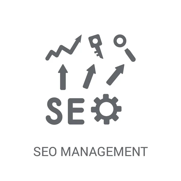 Seo Управління Значок Модний Seo Управління Логотип Концепція Білому Тлі — стоковий вектор