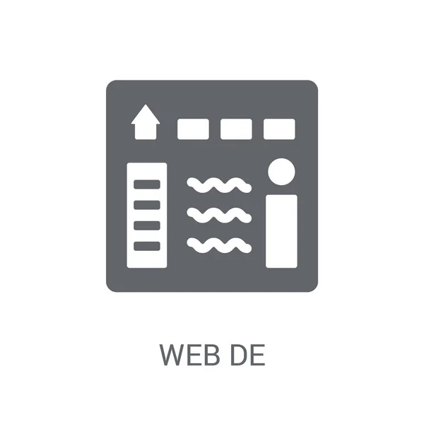Icono Diseño Web Concepto Logotipo Diseño Web Moda Sobre Fondo — Vector de stock
