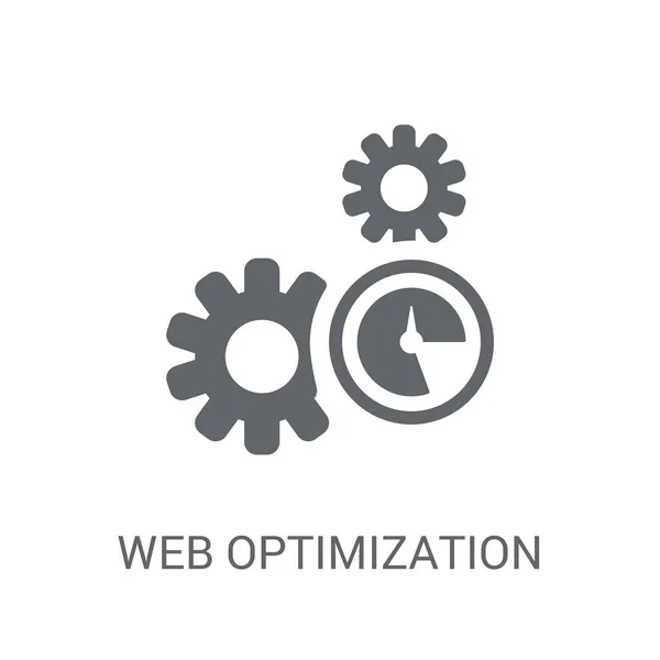 Icono Optimización Web Concepto Logotipo Optimización Web Moda Fondo Blanco — Vector de stock