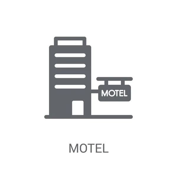 Motel Simgesi Trendy Motel Logo Konsept Emlak Koleksiyonundan Beyaz Arka — Stok Vektör