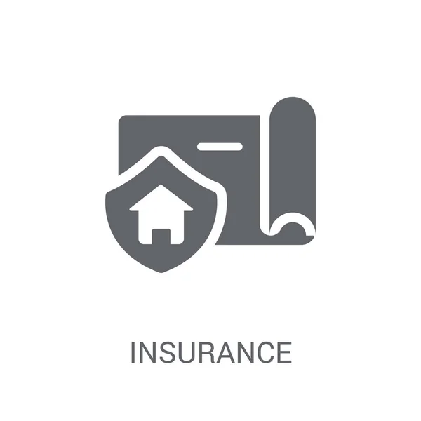 Icono Del Seguro Concepto Logotipo Trendy Insurance Sobre Fondo Blanco — Vector de stock