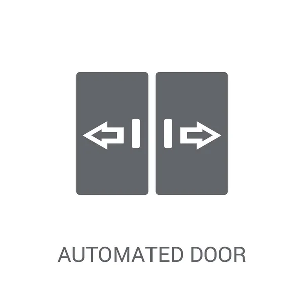 Automatické Dveře Ikona Koncept Loga Módní Automatické Dveře Bílém Pozadí — Stockový vektor