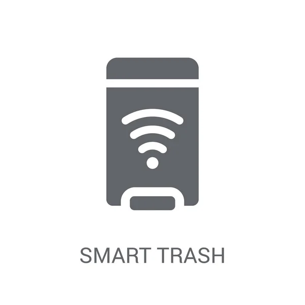 Smart Trash Symbol Trendiges Smart Trash Logo Konzept Auf Weißem — Stockvektor