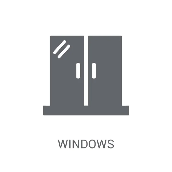 Icono Windows Concepto Logotipo Windows Moda Fondo Blanco Colección Smarthome — Vector de stock