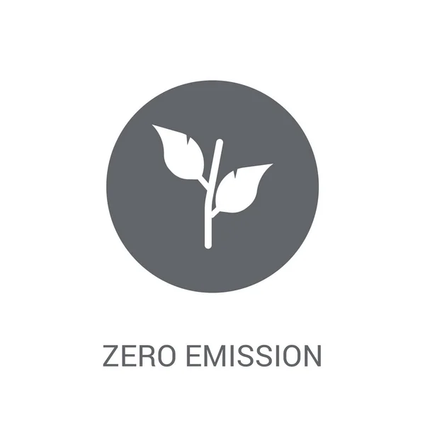 Icona Emissioni Zero Logo Trendy Zero Emission Sfondo Bianco Della — Vettoriale Stock