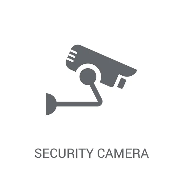 Security Camera Pictogram Trendy Camera Logo Veiligheidsconcept Witte Achtergrond Uit — Stockvector