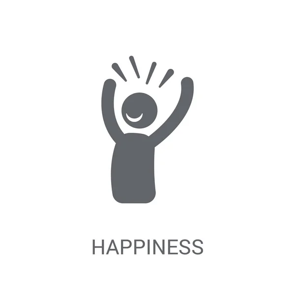 Ícone Felicidade Trendy Happiness Logo Concept White Background Startup Strategy — Vetor de Stock