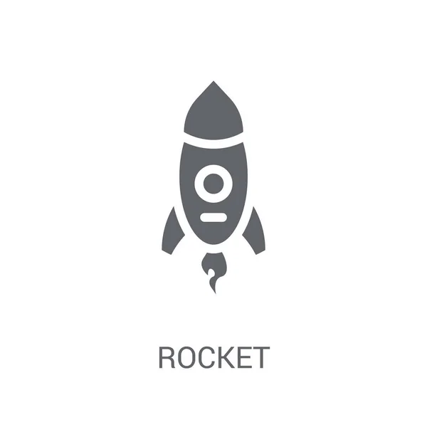 Ícone Foguete Trendy Rocket Logo Concept White Background Startup Strategy —  Vetores de Stock