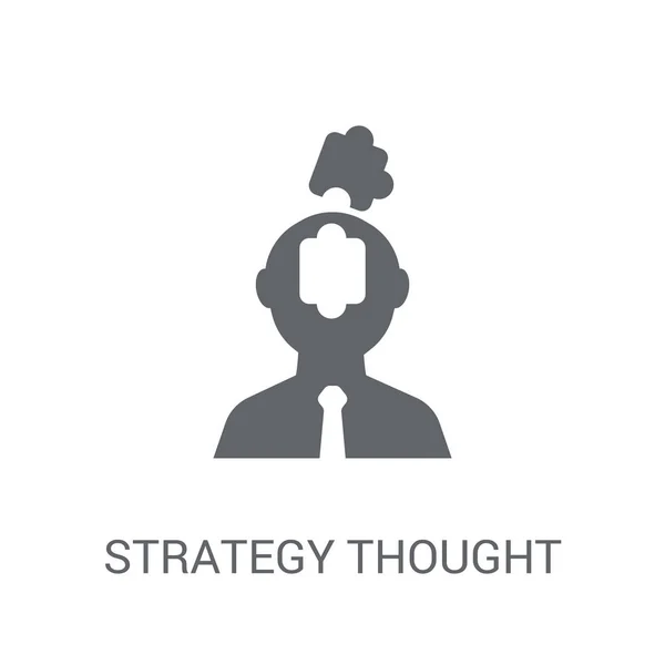 Ícone Estratégia Pensamento Trendy Strategy Pensou Conceito Logotipo Fundo Branco — Vetor de Stock