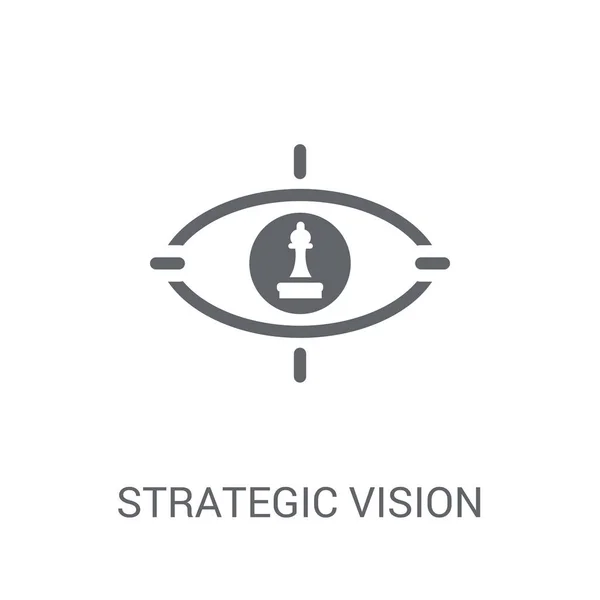Ícone Visão Estratégica Conceito Logotipo Visão Estratégica Moda Fundo Branco — Vetor de Stock