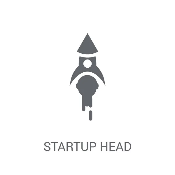 Startup Head Icon Trendy Startup Head Logo Concept White Background — Stock Vector