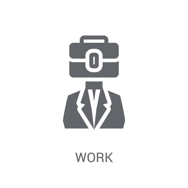 Arbete Ikonen Trendiga Logotyp Arbetskonceptet Vit Bakgrund Från Startup Strategi — Stock vektor