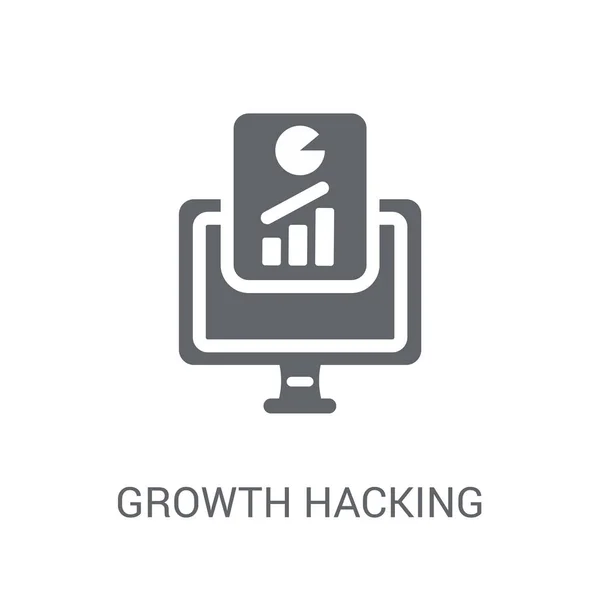 Growth Hacking Icon Conceptul Logo Trendy Growth Hacking Fundal Alb — Vector de stoc