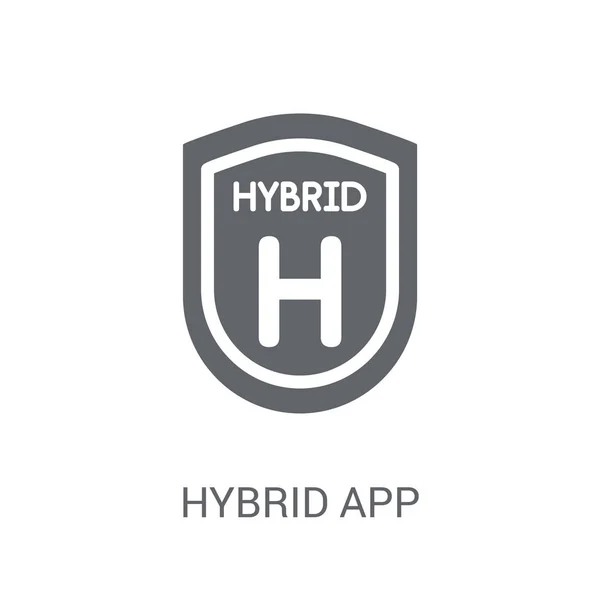 Hibrid App Simgesi Modaya Uygun Melez App Logo Kavramı Teknoloji — Stok Vektör