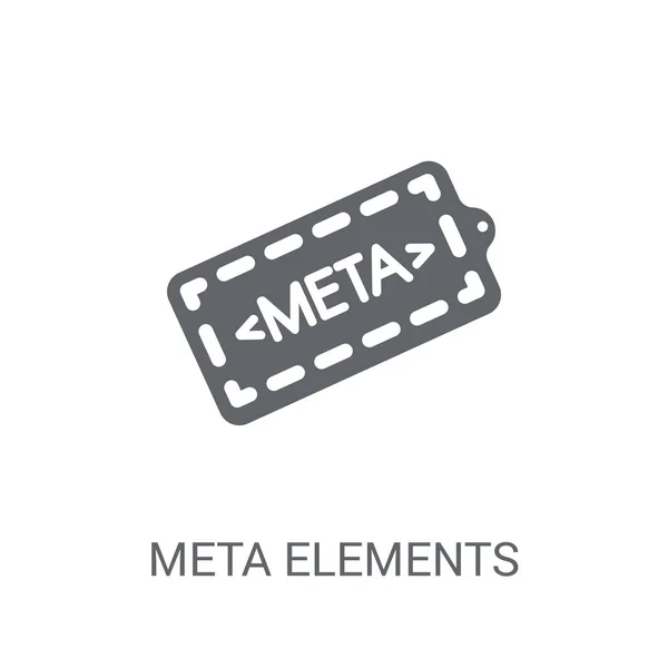 Ícone Elementos Metálicos Trendy Meta Elements Logo Concept White Background — Vetor de Stock