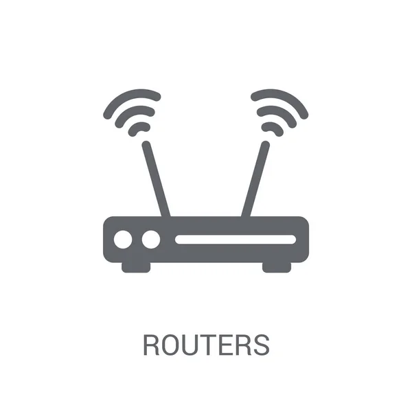 Icona Dei Router Trendy Routers Logo Concept Sfondo Bianco Della — Vettoriale Stock