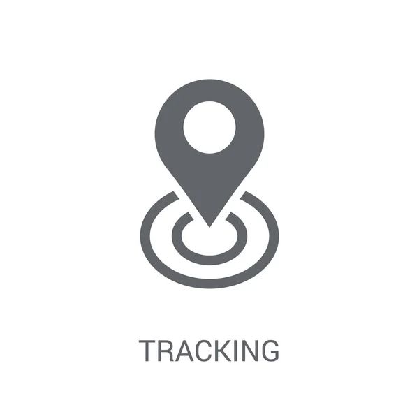 Icona Tracciamento Trendy Tracking Logo Concept Sfondo Bianco Della Collezione — Vettoriale Stock