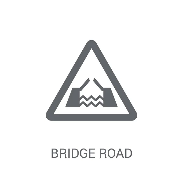 Puente Señal Tráfico Icono Concepto Logotipo Señal Tráfico Puente Moda — Vector de stock