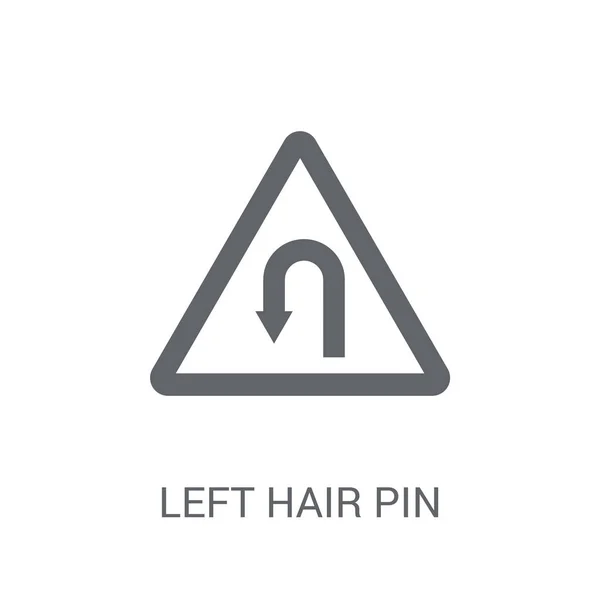 Знак Значка Значка Слева Модные Левые Волосы Пин Знак Концепции — стоковый вектор