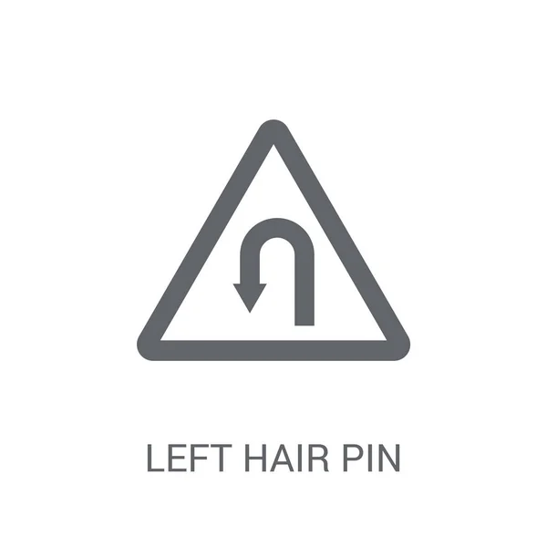 Linker Haar Pin Teken Pictogram Trendy Links Haar Pin Teken — Stockvector