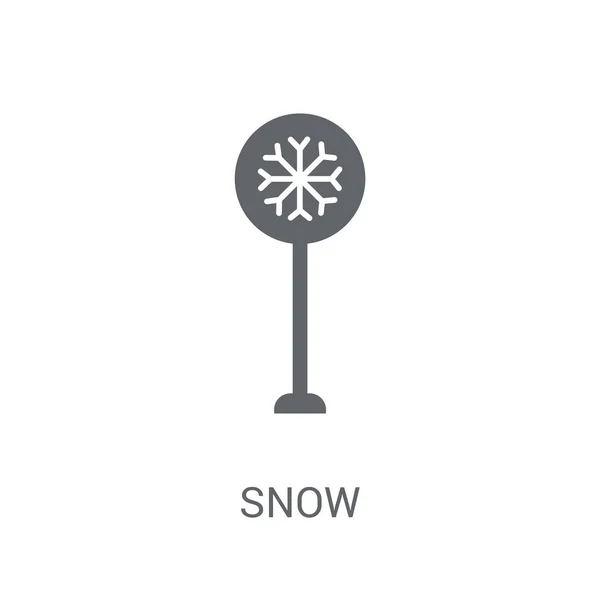 Sneeuw Teken Pictogram Trendy Sneeuw Teken Logo Concept Witte Achtergrond — Stockvector