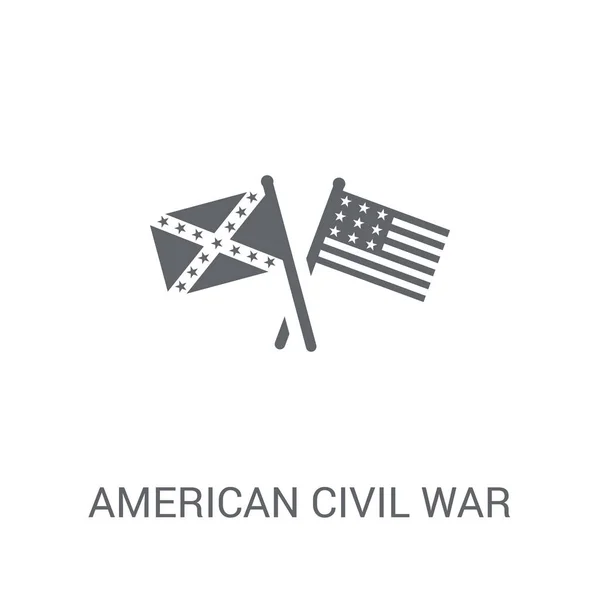 Amerikanska Inbördeskriget Ikonen Trendiga Amerikanska Inbördeskriget Logotyp Koncept Vit Bakgrund — Stock vektor